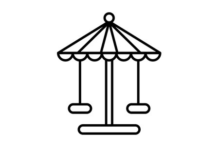 carousel outline carnival icon festival sign black party symbol artworkの写真素材