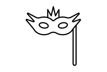 mask outline carnival icon festival sign black party symbol artworkの写真素材