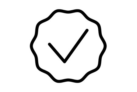 check badge line icon black tick web symbol minimalist app signの写真素材