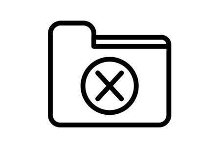 close folder line icon error app symbol black X web signの写真素材