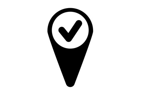 check app icon flat tick sign black sign artworkの写真素材