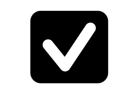 check app icon flat tick sign black sign artworkの写真素材