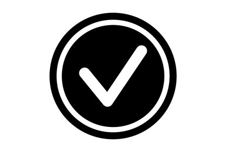 check app icon flat tick sign black sign artworkの写真素材