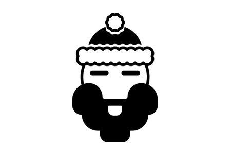 santa claus christmas icon black flat xmas symbol art minimalist sign artworkの写真素材