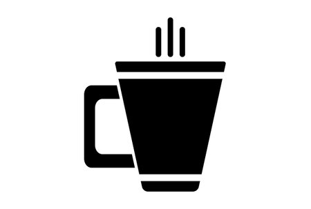 warm drink christmas icon black flat xmas symbol art minimalist sign artworkの写真素材