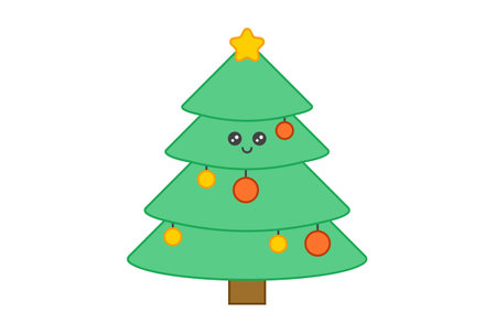 christmas tree colored xmas icon christmas web icon app sign artworkの写真素材