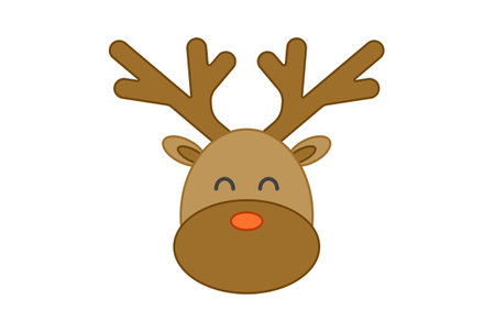 deer colored xmas icon christmas web icon app sign artworkの写真素材