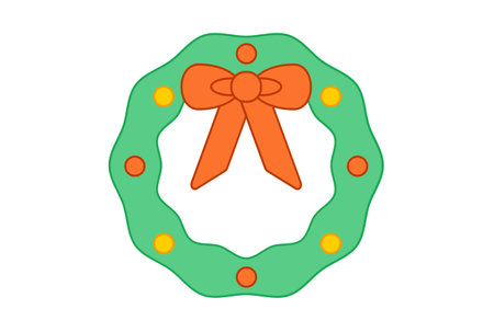 wreath colored xmas icon christmas web icon app sign artworkの写真素材