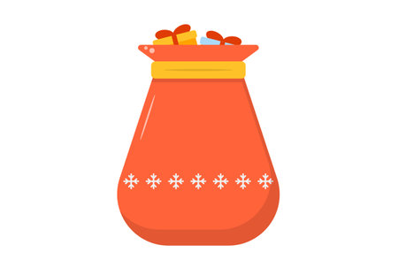 gift bag christmas illustration colored icon art xmas symbol app & web sign artworkの写真素材