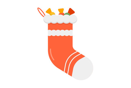 stocking christmas illustration colored icon art xmas symbol app & web sign artworkの写真素材
