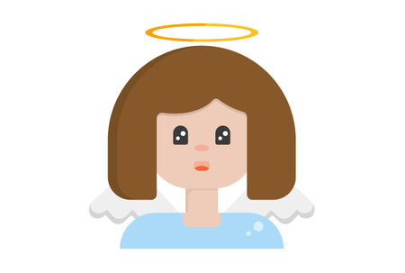 angel christmas illustration colored icon art xmas symbol app & web sign artworkの写真素材