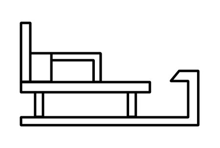 Sledge xmas line icon minimalistic christmas symbol art black flat sign artworkの写真素材