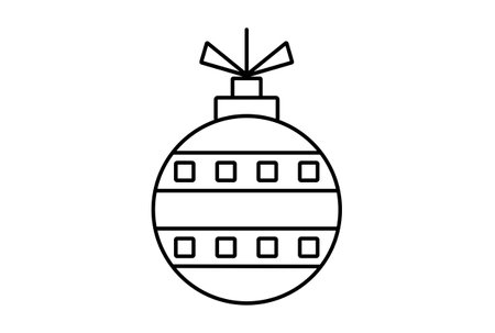 christmas ball xmas line icon minimalistic christmas symbol art black flat sign artworkの写真素材