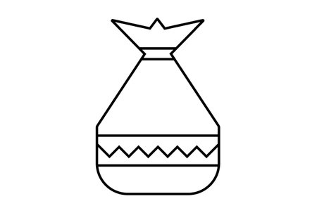 gift bag xmas line icon minimalistic christmas symbol art black flat sign artworkの写真素材