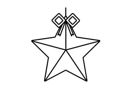 star xmas line icon minimalistic christmas symbol art black flat sign artworkの写真素材