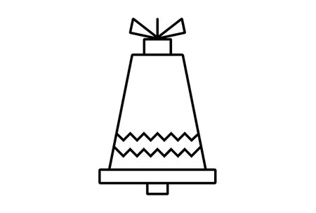bell xmas line icon minimalistic christmas symbol art black flat sign artworkの写真素材