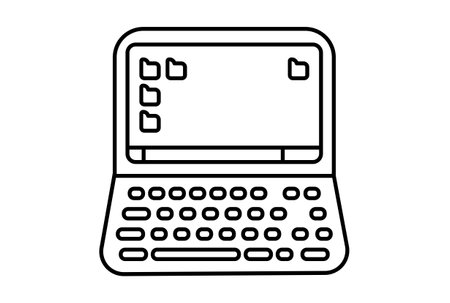 notebook flat icon minimalist technology symbol pc hardware sign artworkの写真素材