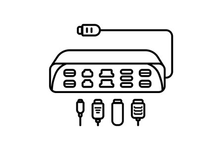 USB Type flat icon minimalist technology symbol pc hardware sign artworkの写真素材