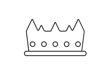 crown line icon minimalist king symbol art royal sign artworkの写真素材