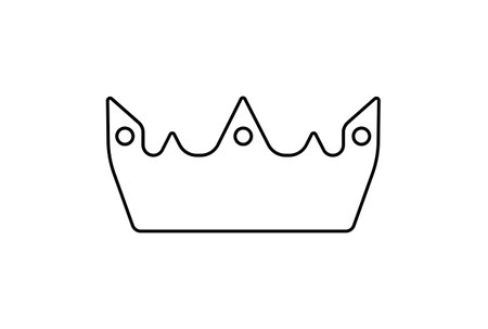 crown line icon minimalist king symbol art royal sign artworkの写真素材