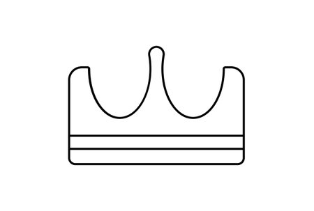 crown line icon minimalist king symbol art royal sign artworkの写真素材