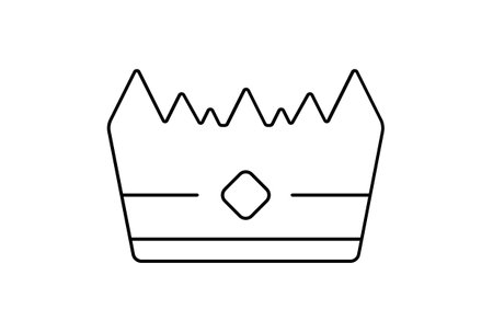 crown line icon minimalist king symbol art royal sign artworkの写真素材
