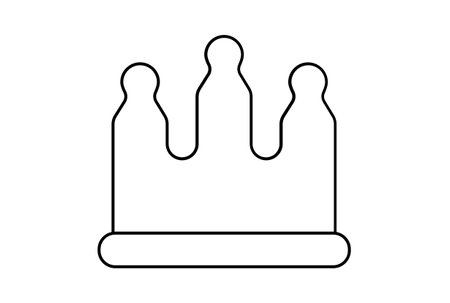 crown line icon minimalist king symbol art royal sign artworkの写真素材