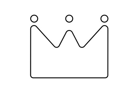 crown line icon minimalist king symbol art royal sign artworkの写真素材