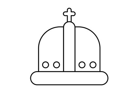 crown line icon minimalist king symbol art royal sign artworkの写真素材