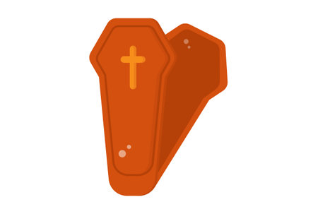 coffin illustration Halloween app icon web symbol artwork signの写真素材