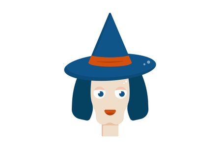 witch illustration Halloween app icon web symbol artwork signの写真素材