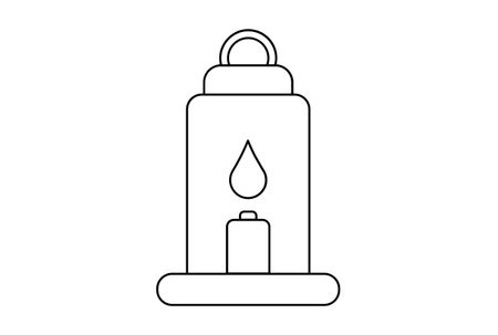 Lamp flat icon Halloween minimalistic line symbol black outline sign artworkの写真素材
