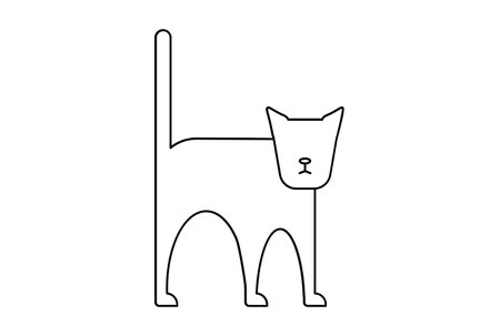 cat flat icon Halloween minimalistic line symbol black outline sign artworkの写真素材