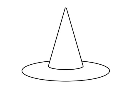 witch hat flat icon Halloween minimalistic line symbol black outline sign artworkの写真素材