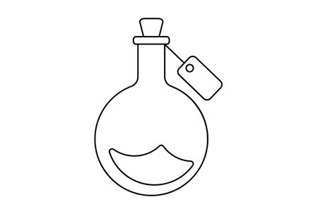 potion flat icon Halloween minimalistic line symbol black outline sign artworkの写真素材