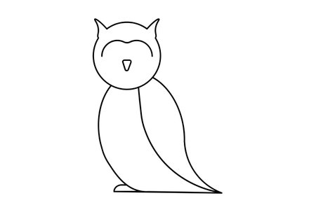 Owl flat icon Halloween minimalistic line symbol black outline sign artworkの写真素材