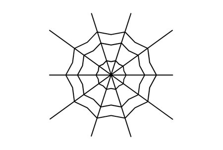 Spider web flat icon Halloween minimalistic line symbol black outline sign artworkの写真素材