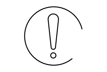 exclamation mark outline icon black error symbol warning sign artの写真素材