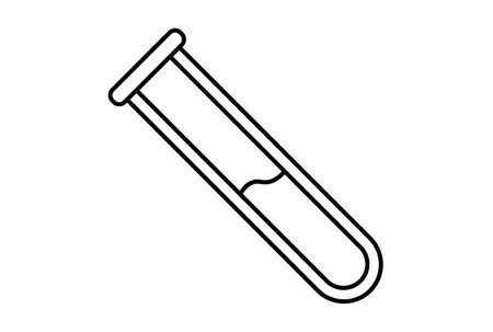 test tube line flat icon black science outline symbol app web signの写真素材