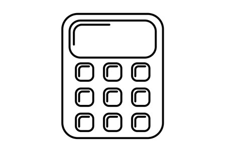 calculator line flat icon black science outline symbol app web signの写真素材