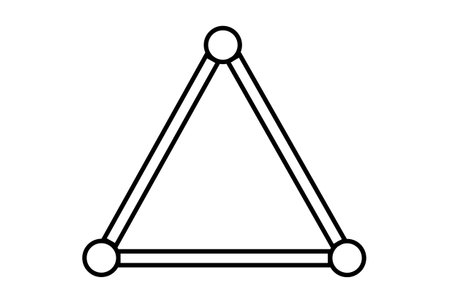 triangle line flat icon black science outline symbol app web signの写真素材