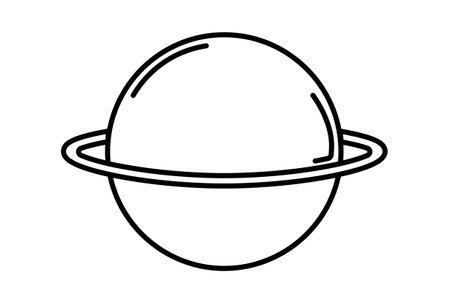 planet line flat icon black science outline symbol app web signの写真素材