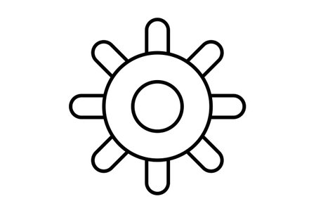 settings flat icon minimalistic line shape symbol black sign artworkの写真素材