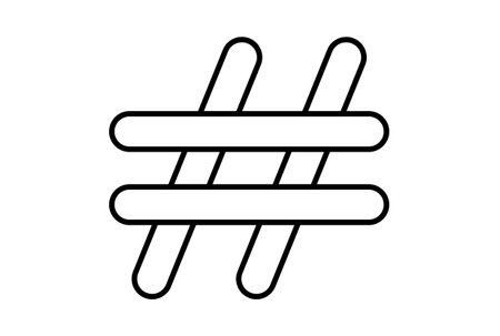 hashtag flat icon minimalistic line shape symbol black sign artworkの写真素材