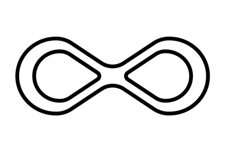 infinity flat icon minimalistic line shape symbol black sign artworkの写真素材