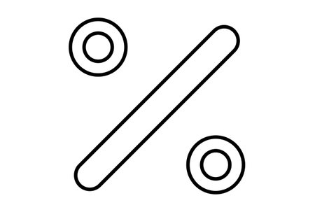 Percentages flat icon minimalistic line shape symbol black sign artworkの写真素材