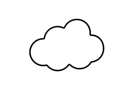 cloud flat icon minimalistic line shape symbol black sign artworkの写真素材