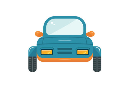 car illustration colored icon detailed transportation symbol vehicle shape sign artworkの写真素材