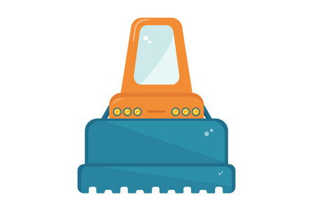 bulldozer illustration colored icon detailed transportation symbol vehicle shape sign artworkの写真素材