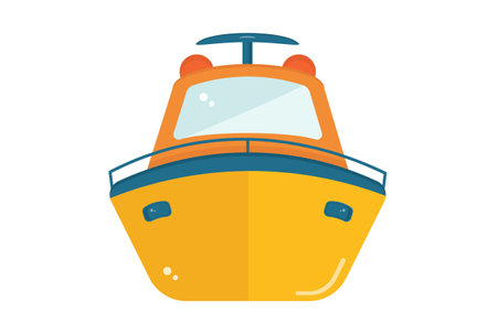 yacht illustration colored icon detailed transportation symbol vehicle shape sign artworkの写真素材